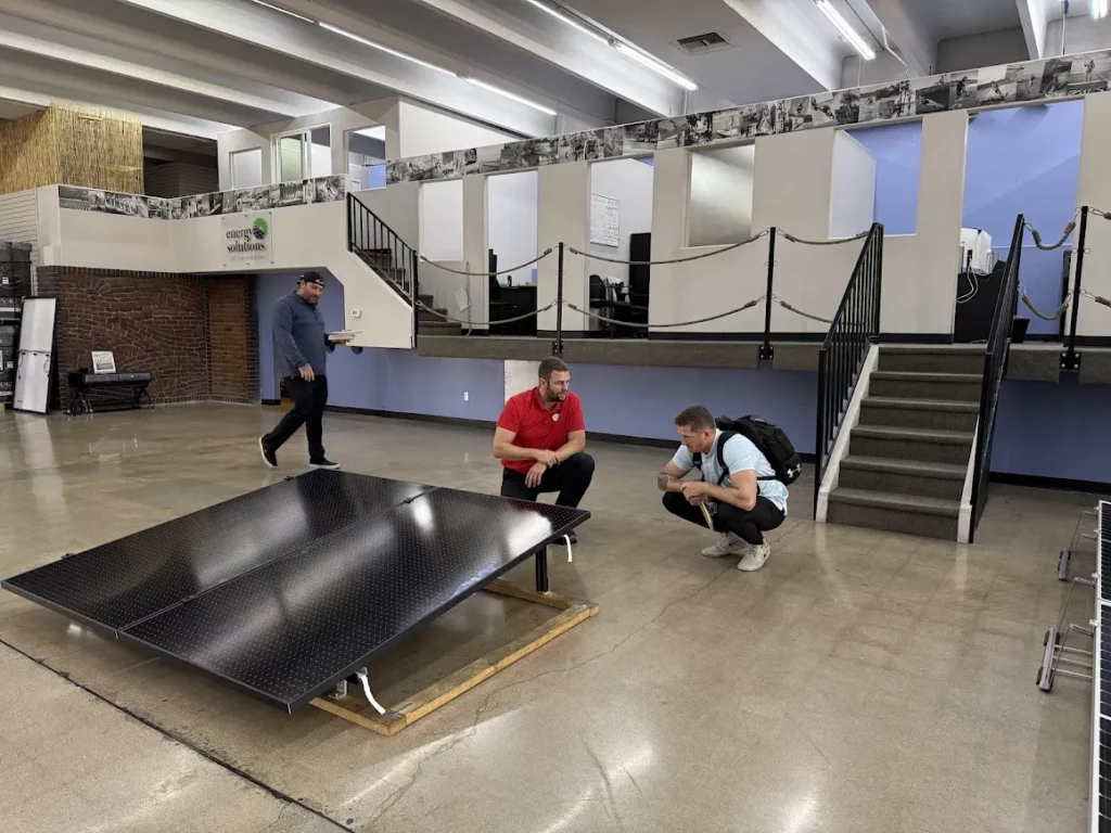 demonstration by k2 systems of rooftop installation