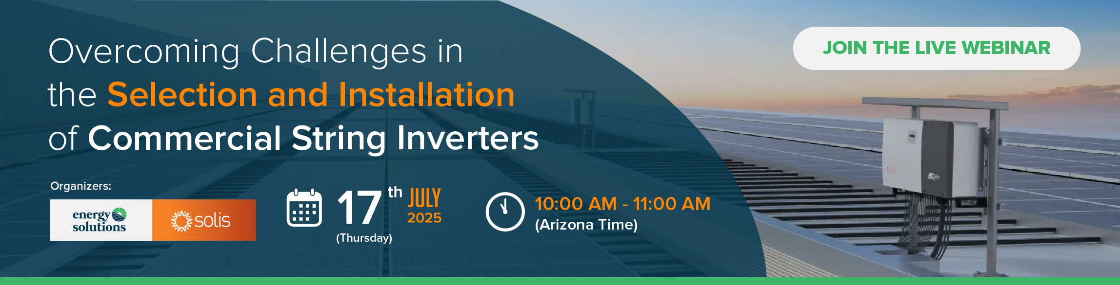 Commercial String Inverter Webinar: Solving Selection & Installation Challenges with ESAS & Solis USA