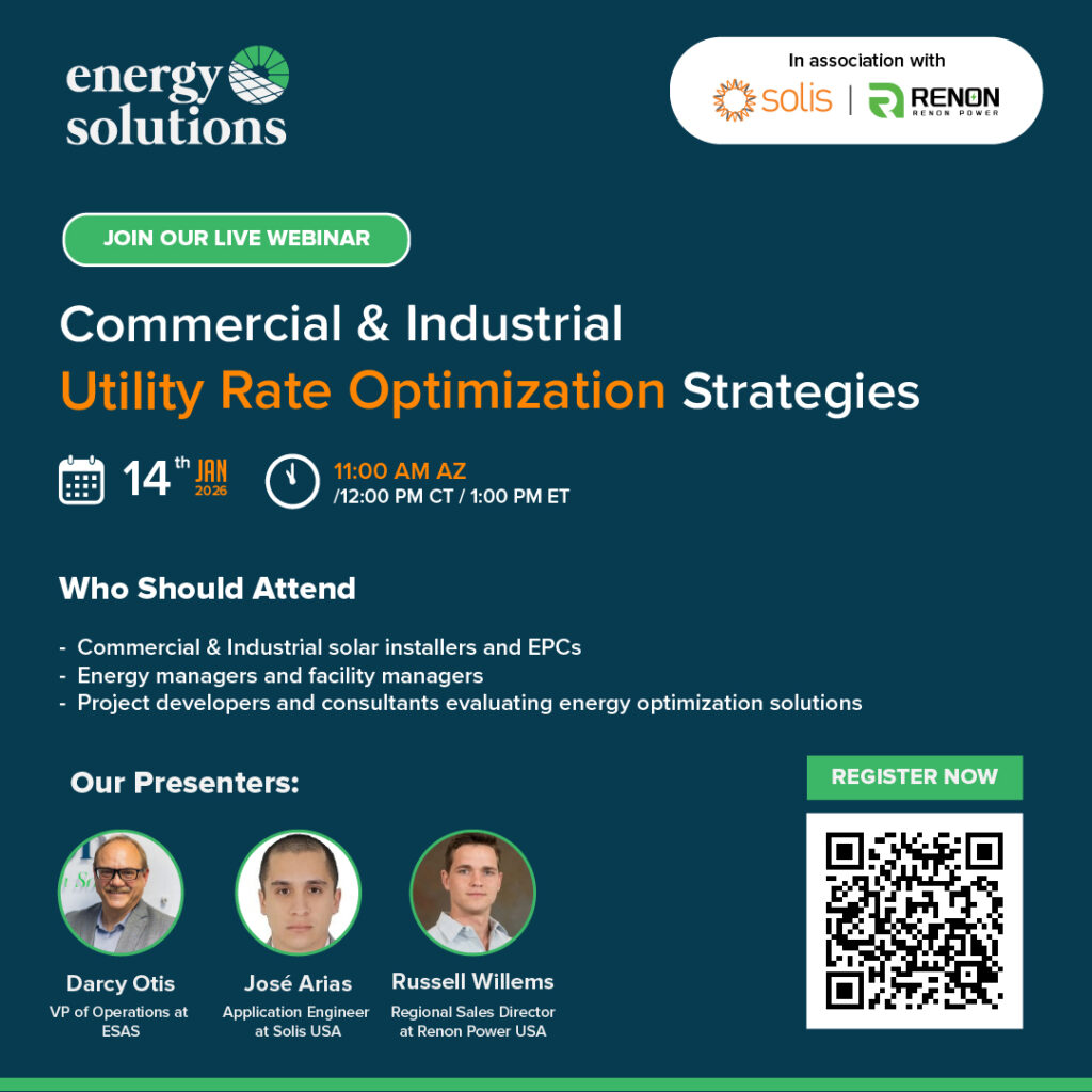 Webinar on commercial and industrial utility rates structure optimization